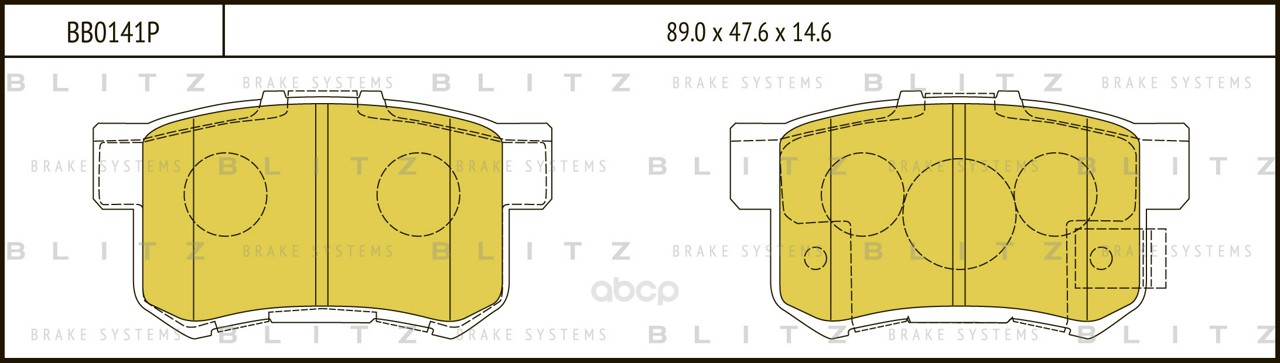 

Колодки Тормозные Дисковые Задние Ноndа Сr-V 02- Вв0141Р BLITZ bb0141p