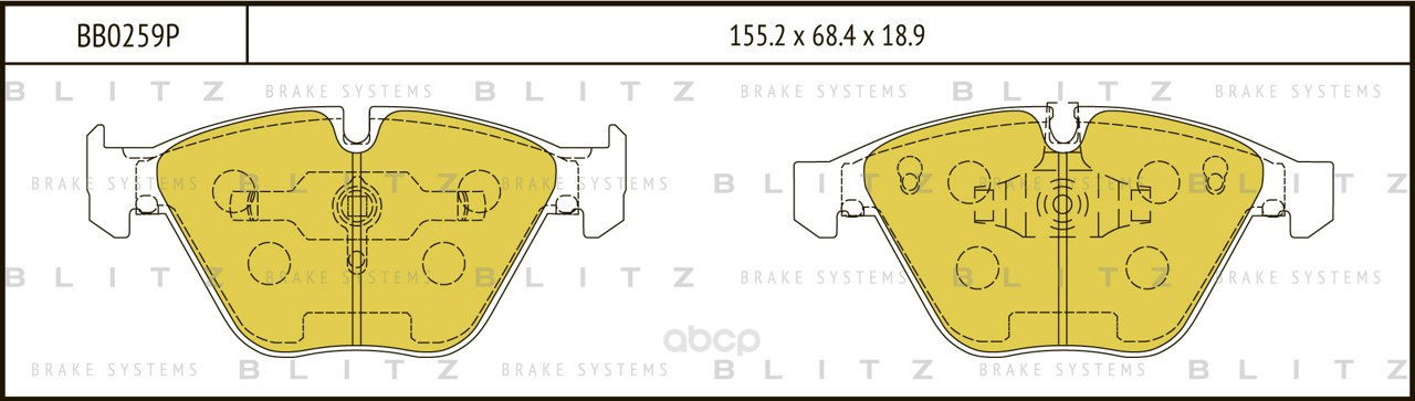 

Тормозные колодки BLITZ передние дисковые bb0259p