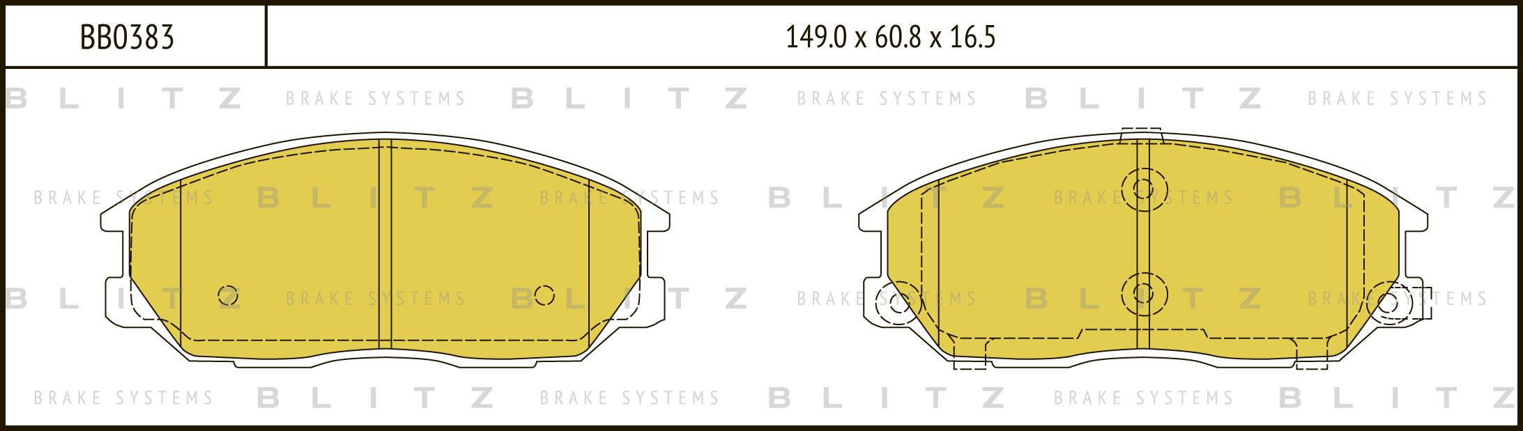

Тормозные колодки BLITZ передние дисковые bb0383