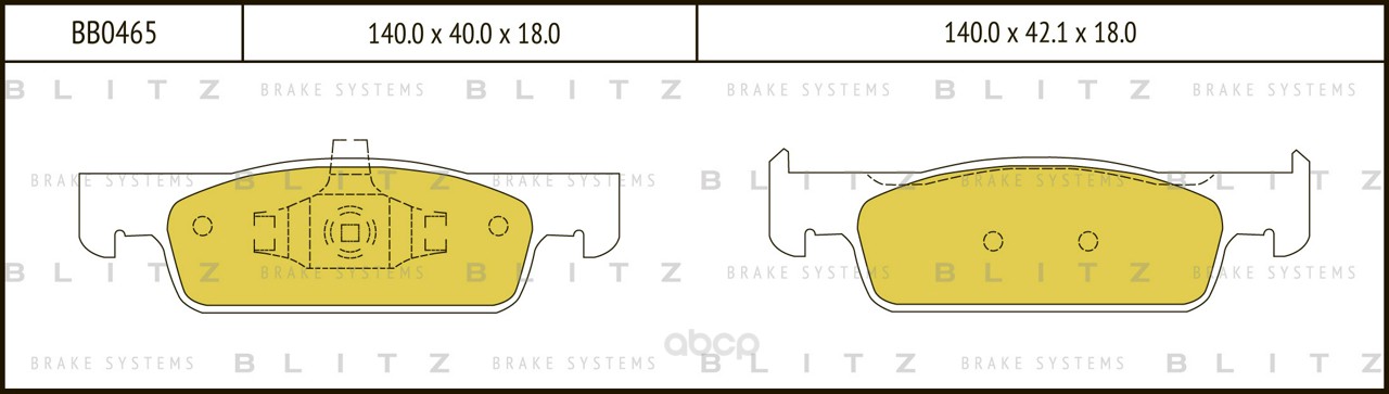 

Тормозные колодки BLITZ передние дисковые bb0465