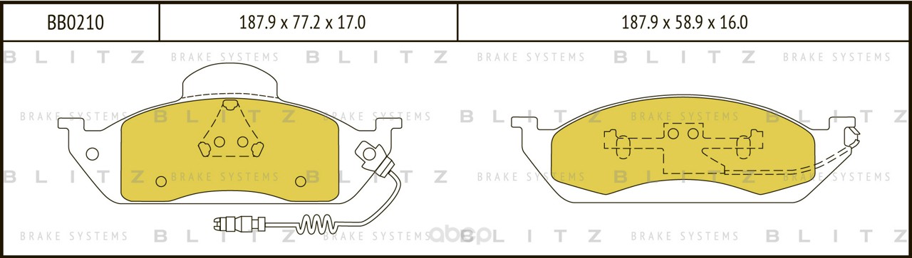 

Тормозные колодки BLITZ передние дисковые bb0210