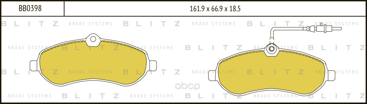 

Тормозные колодки BLITZ передние дисковые bb0398