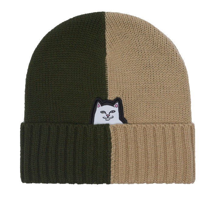 

Шапка бини унисекс Ripndip Lord Nermal Split, оливковый, Lord Nermal Split