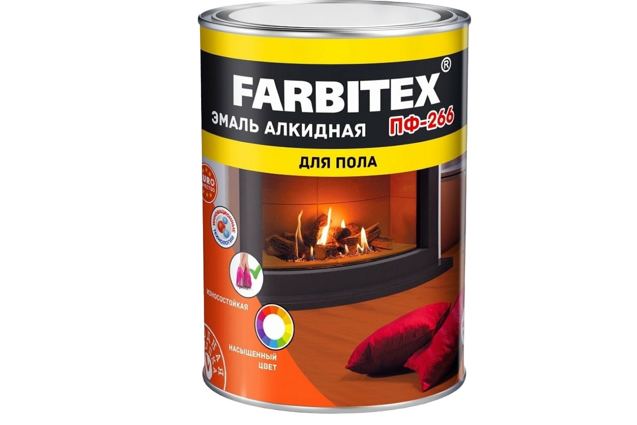 FARBITEX Эмаль алкидная ПФ-266 желто-коричневый (0.8 кг) 4300005986