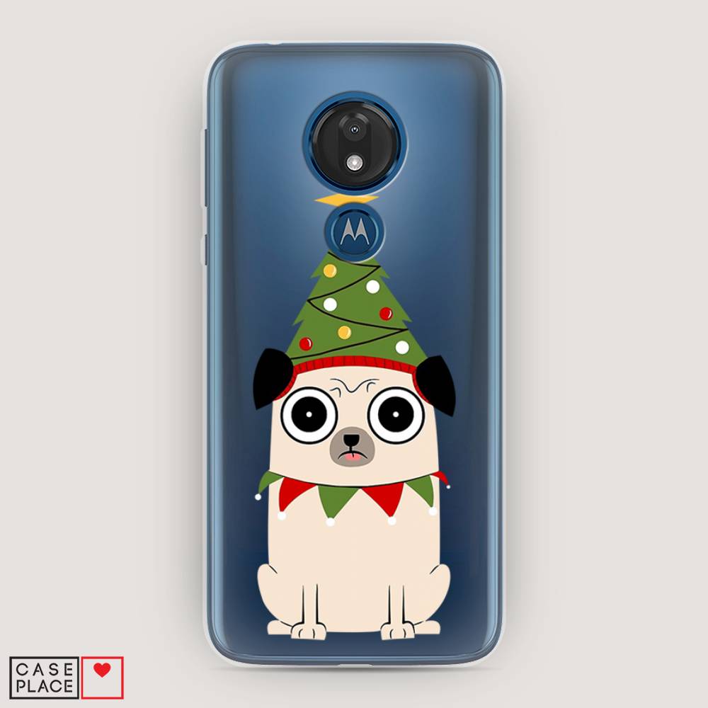 

Чехол для Motorola Moto G7 "Собачка с ёлочкой", Бежевый;красный;зеленый, 241150-1