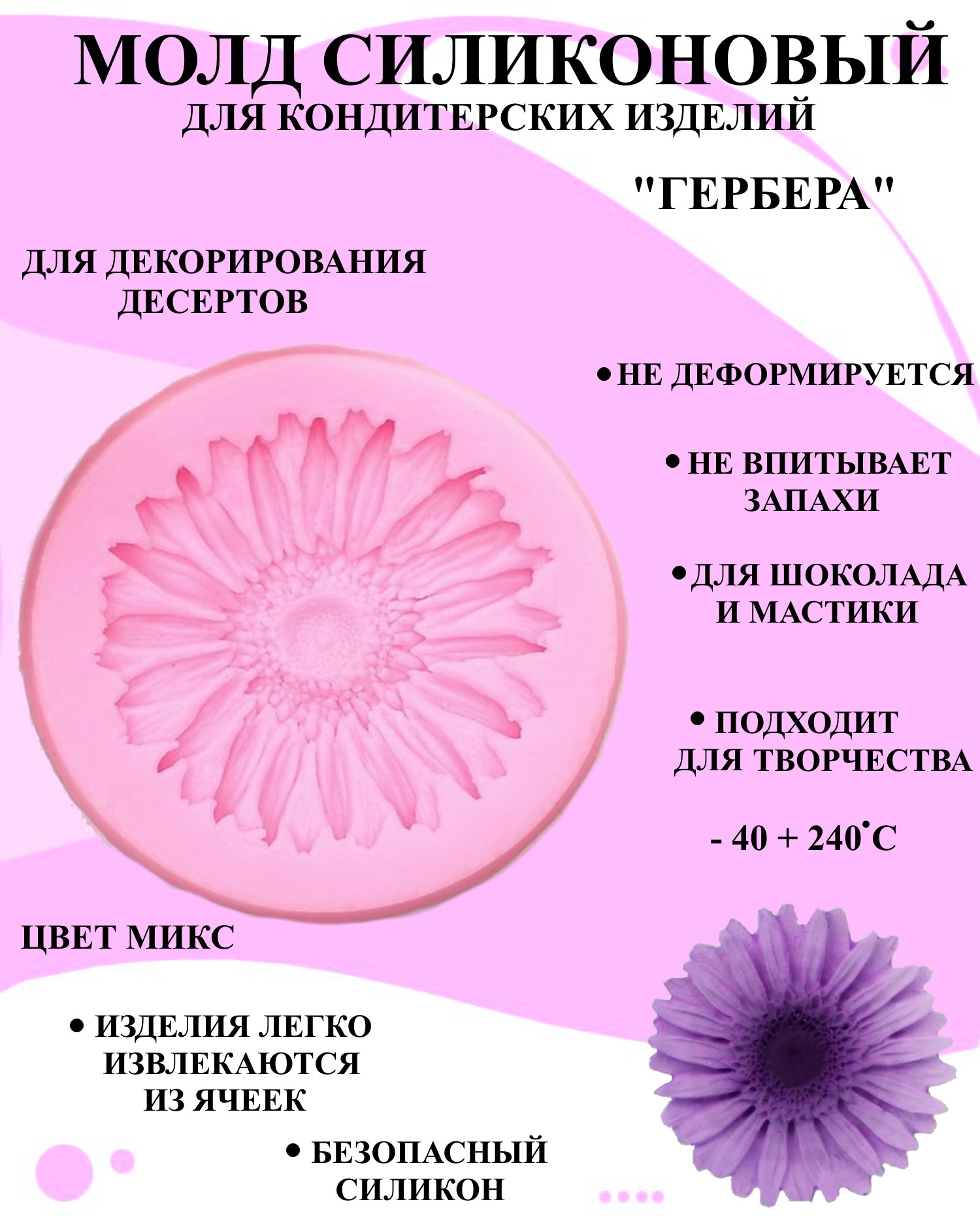 Силиконовая форма для выпечки и декора Будет сладко