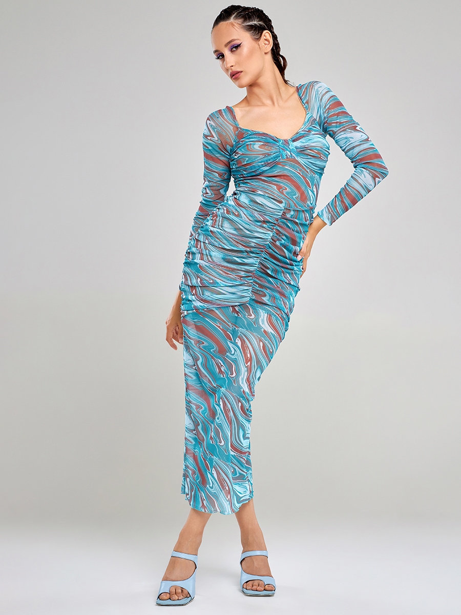 Платье женское ALZA LX0005 бирюзовое 40-44 RU