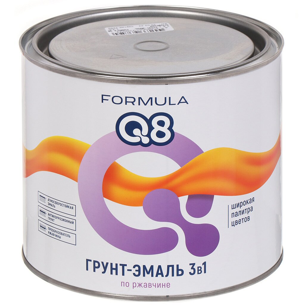 Грунт-эмаль Formula Q8, по ржавчине, шоколодная, 1.9 кг