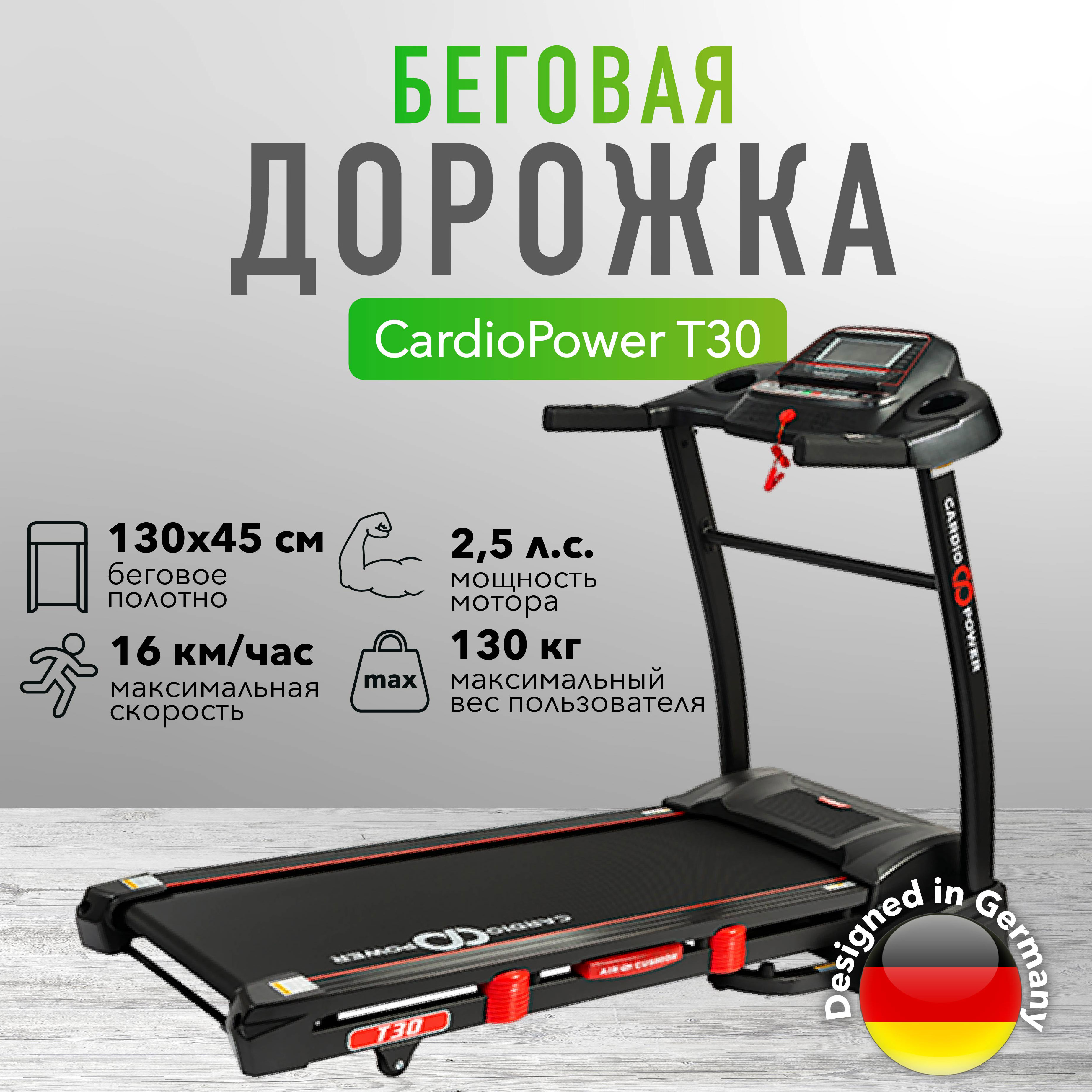 Беговая дорожка CardioPower T30 NEW 5990000₽