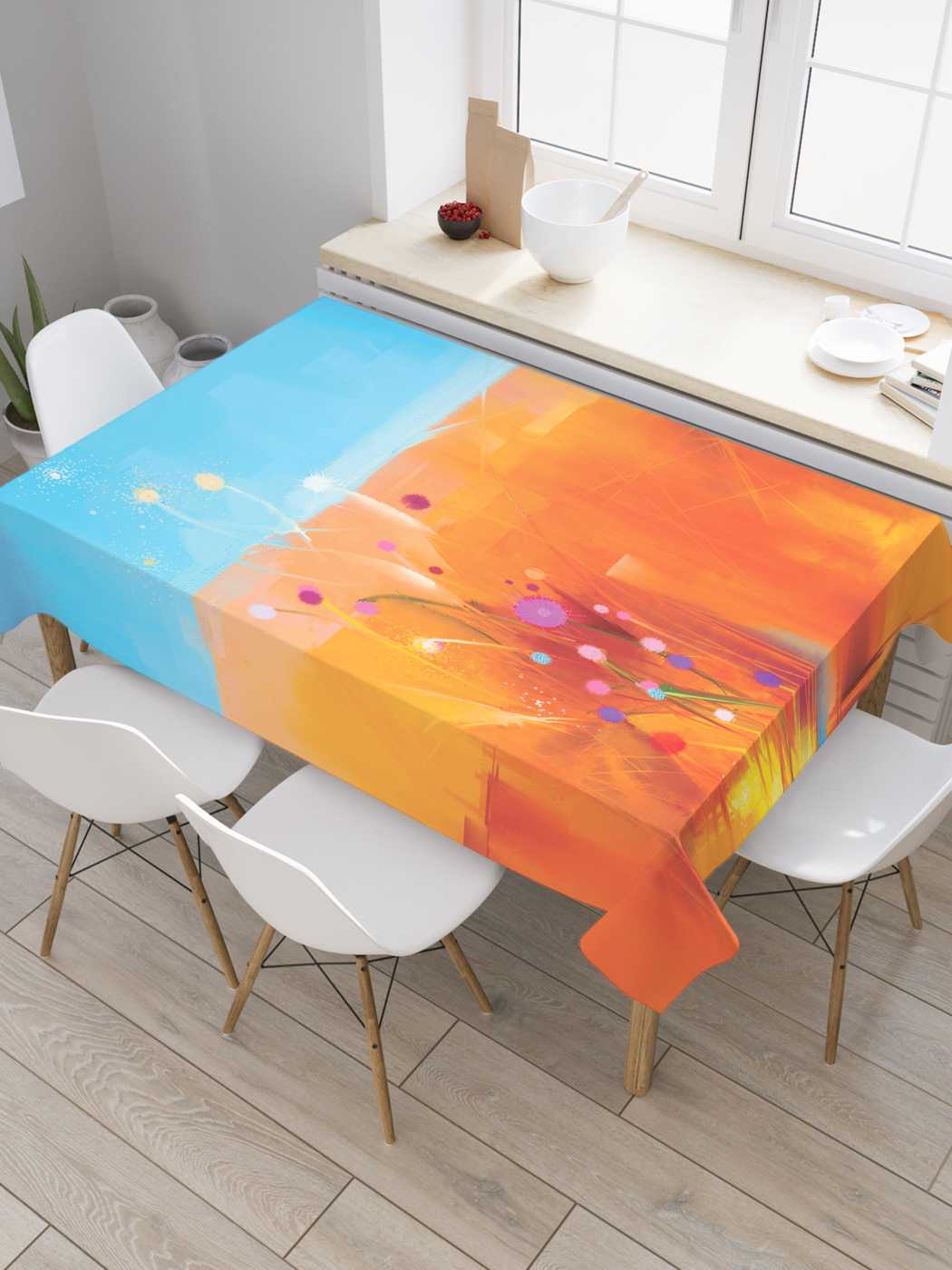 

Скатерть прямоугольная JoyArty "Цветы в пламенном море" из оксфорда, 180x145 см, Цветы в пламенном море