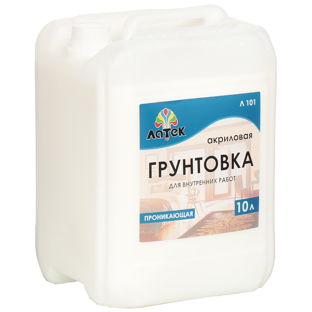 Грунтовка воднодисперсионная акриловая Латек Л101 10 л синяя этикетка