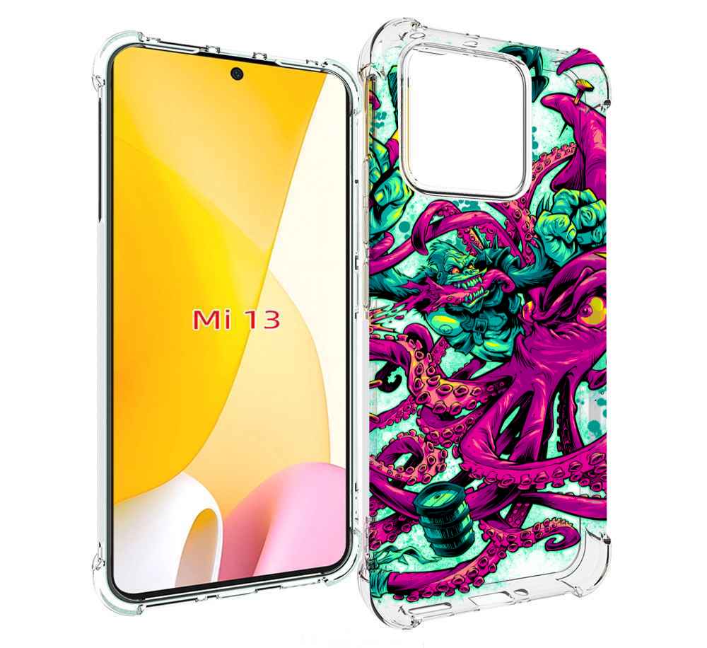 

Чехол MyPads фиолетовый кракен для Xiaomi 13, Прозрачный, Tocco