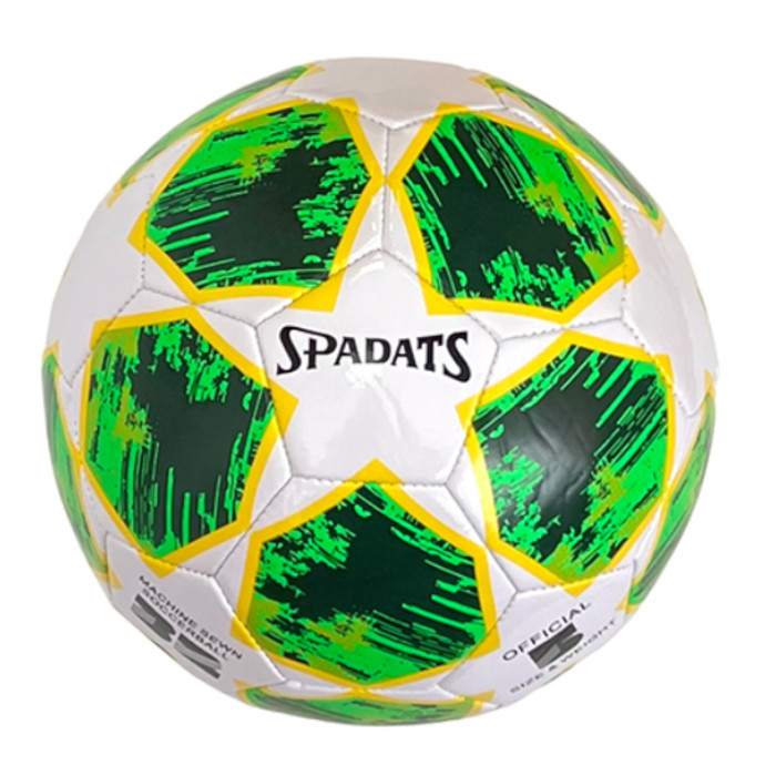 Мяч футбольный SPADATS SP-505 (3-слоя, PU 3. 6, 450 гр. , машинная сшивка) (белый/зеленый)