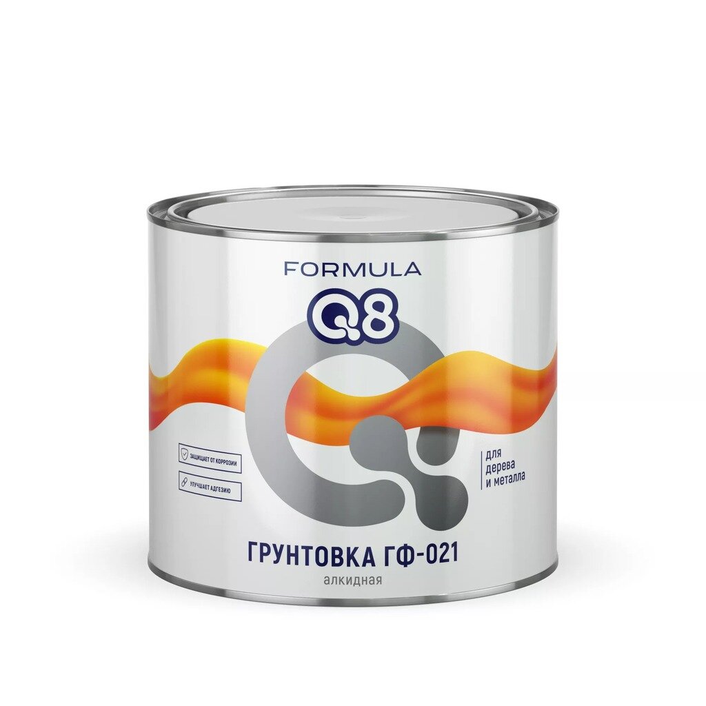 

Грунтовка алкидная, Formula Q8, ГФ-021, серая, 1.9 кг, Серый