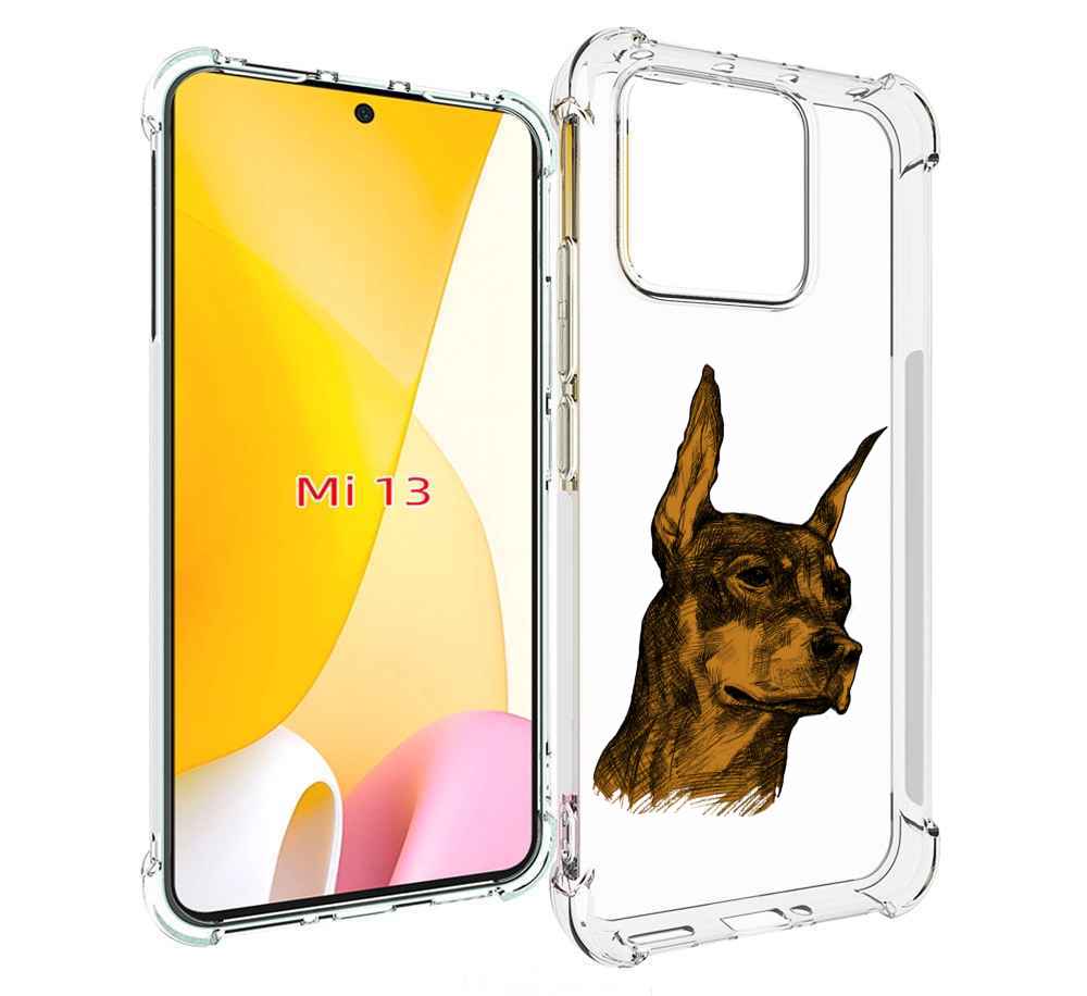 

Чехол MyPads скетч доберман для Xiaomi 13, Прозрачный, Tocco