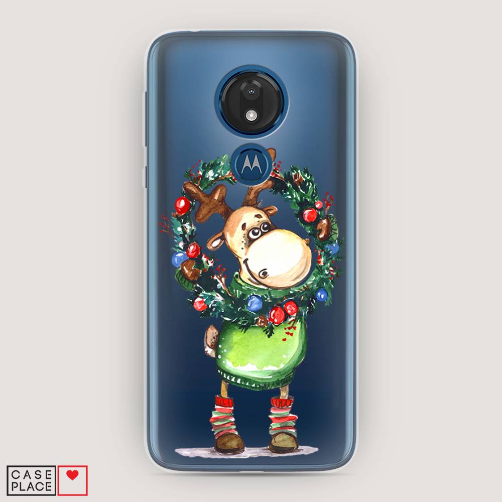 

Чехол для Motorola Moto G7 "Олень с новогодним венком", 241150-4