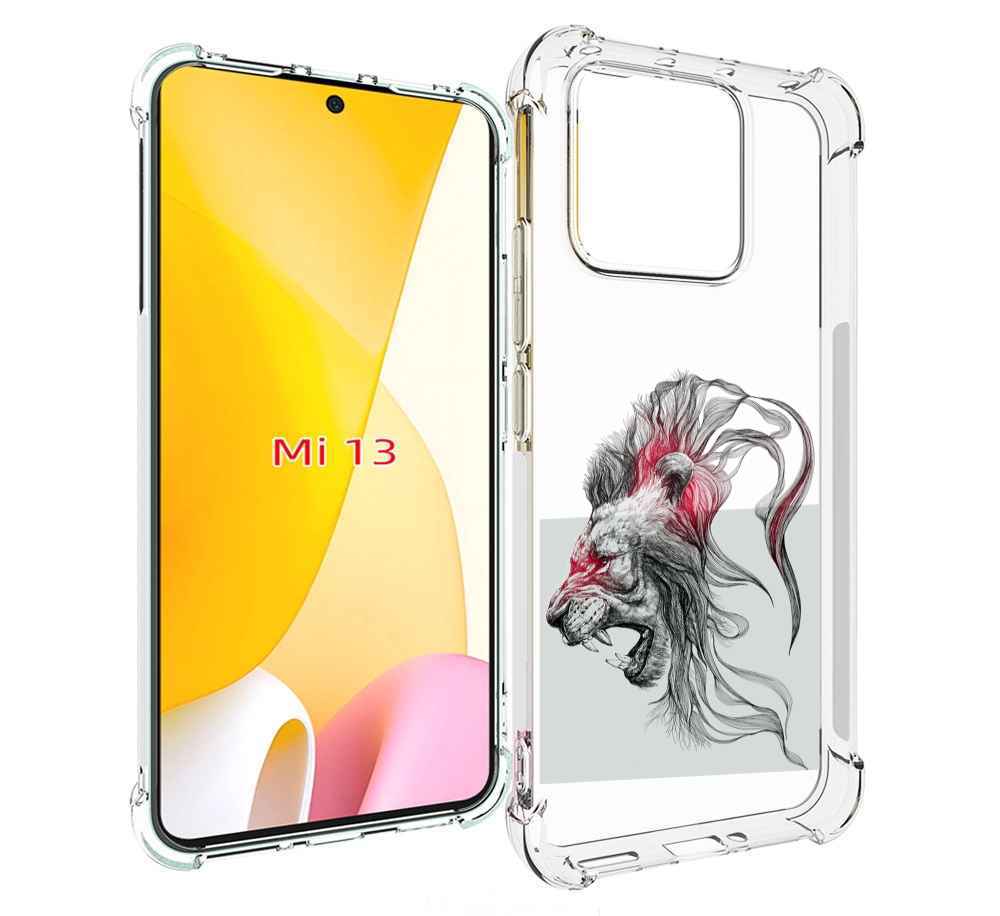 

Чехол MyPads разъяренный лев для Xiaomi 13, Прозрачный, Tocco