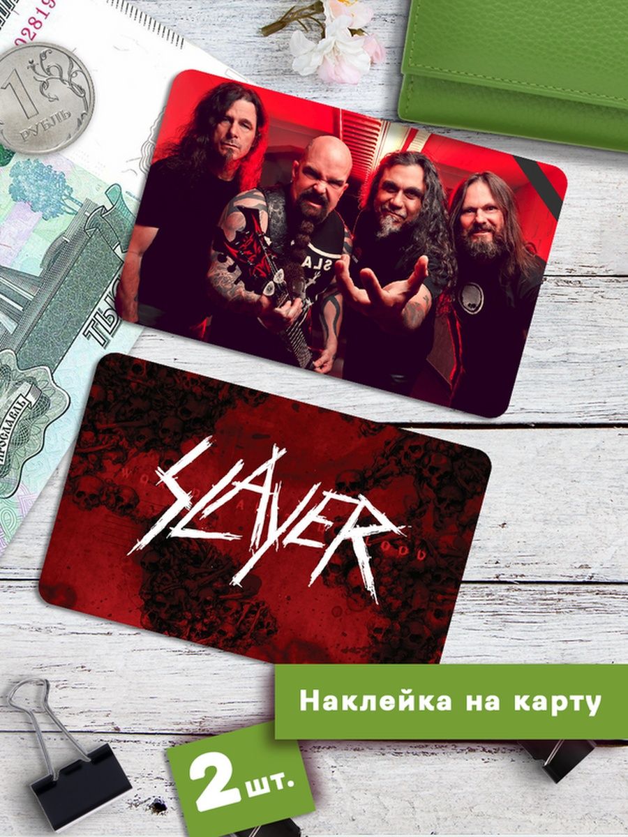 

Наклейки на банковскую карту Клейкие Наклейки Slayer SNKA_285, 2 шт