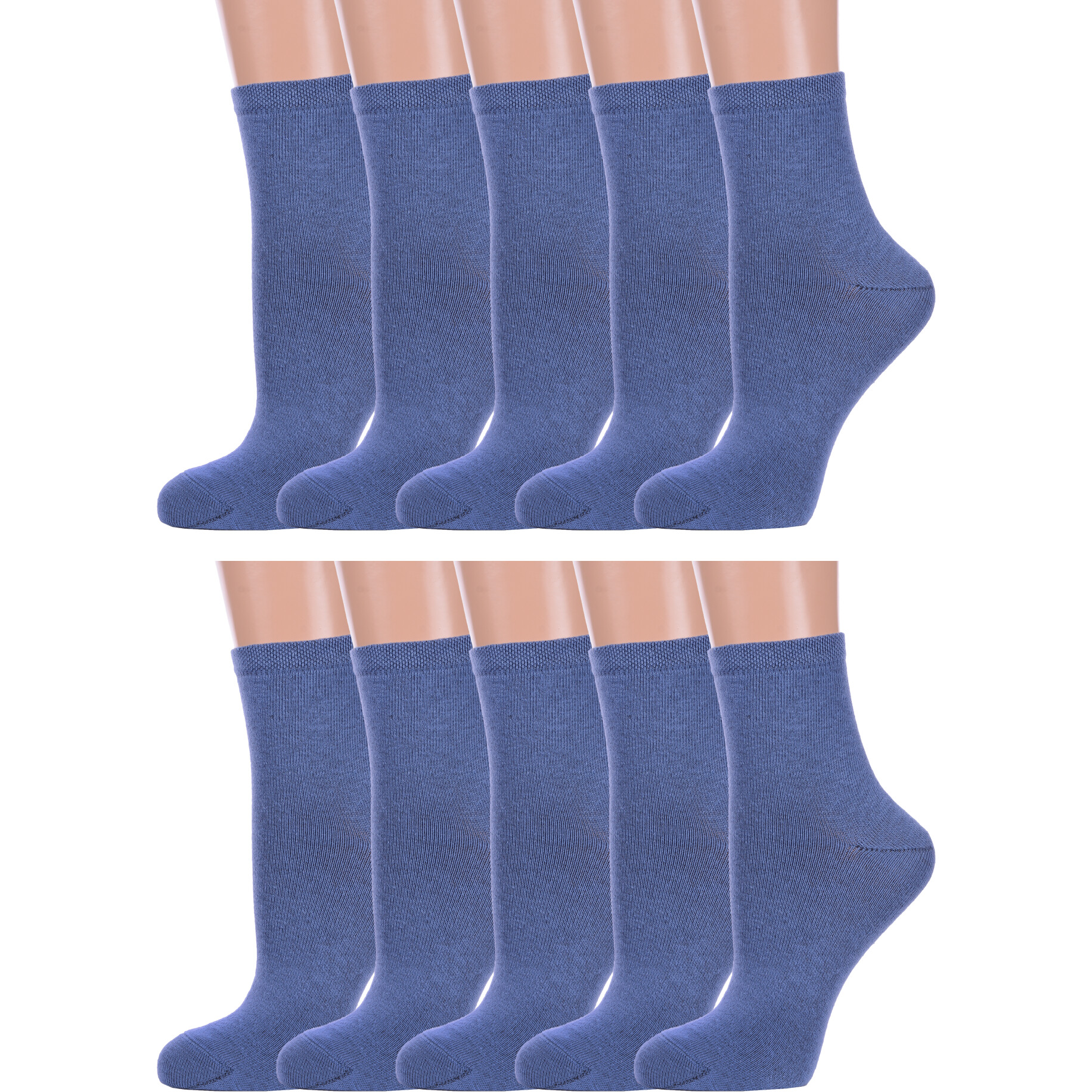 Комплект носков женских Брестский чулочный комбинат 10-19С1232 синих 23, 10 пар