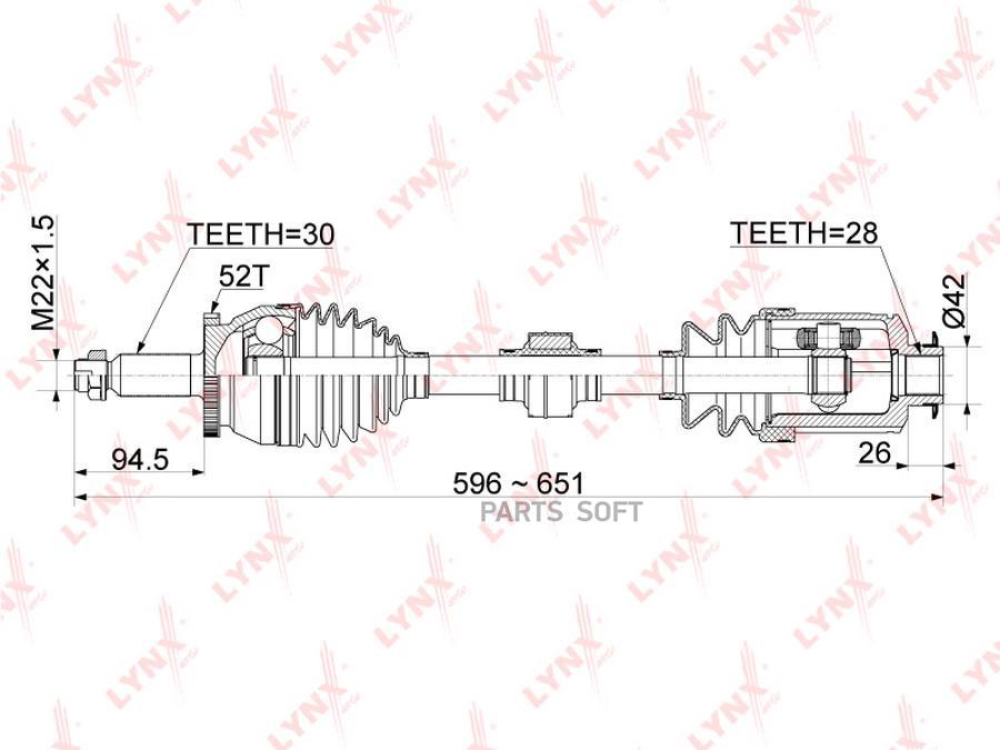 Привод В Сборе Передний Правый LYNXauto CD-1061A 100037135208