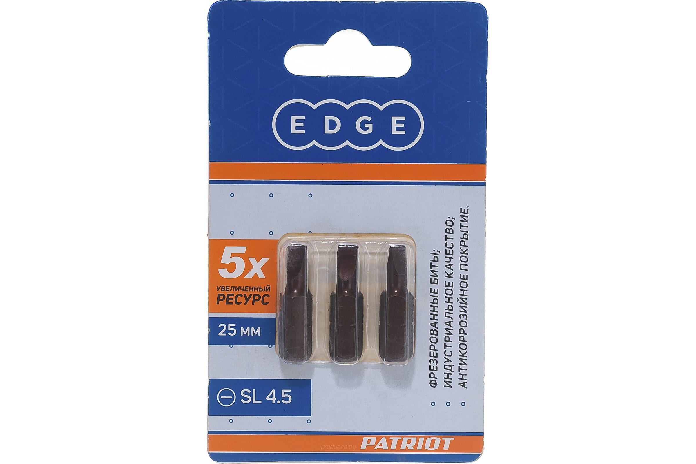 EDGE by PATRIOT Бита SL 4.5мм длина 25 мм, 3шт в блистере 818010004 бита edge by patriot