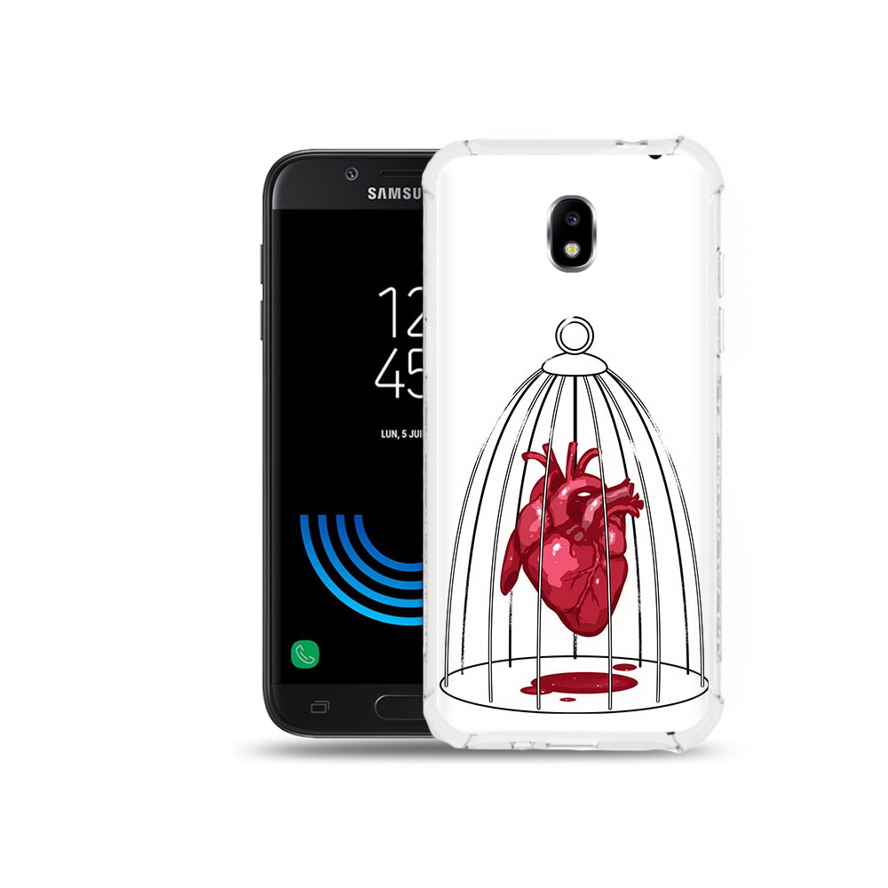 

Чехол MyPads Tocco для Samsung Galaxy J5 (2017) сердце в клетке, Прозрачный, Tocco