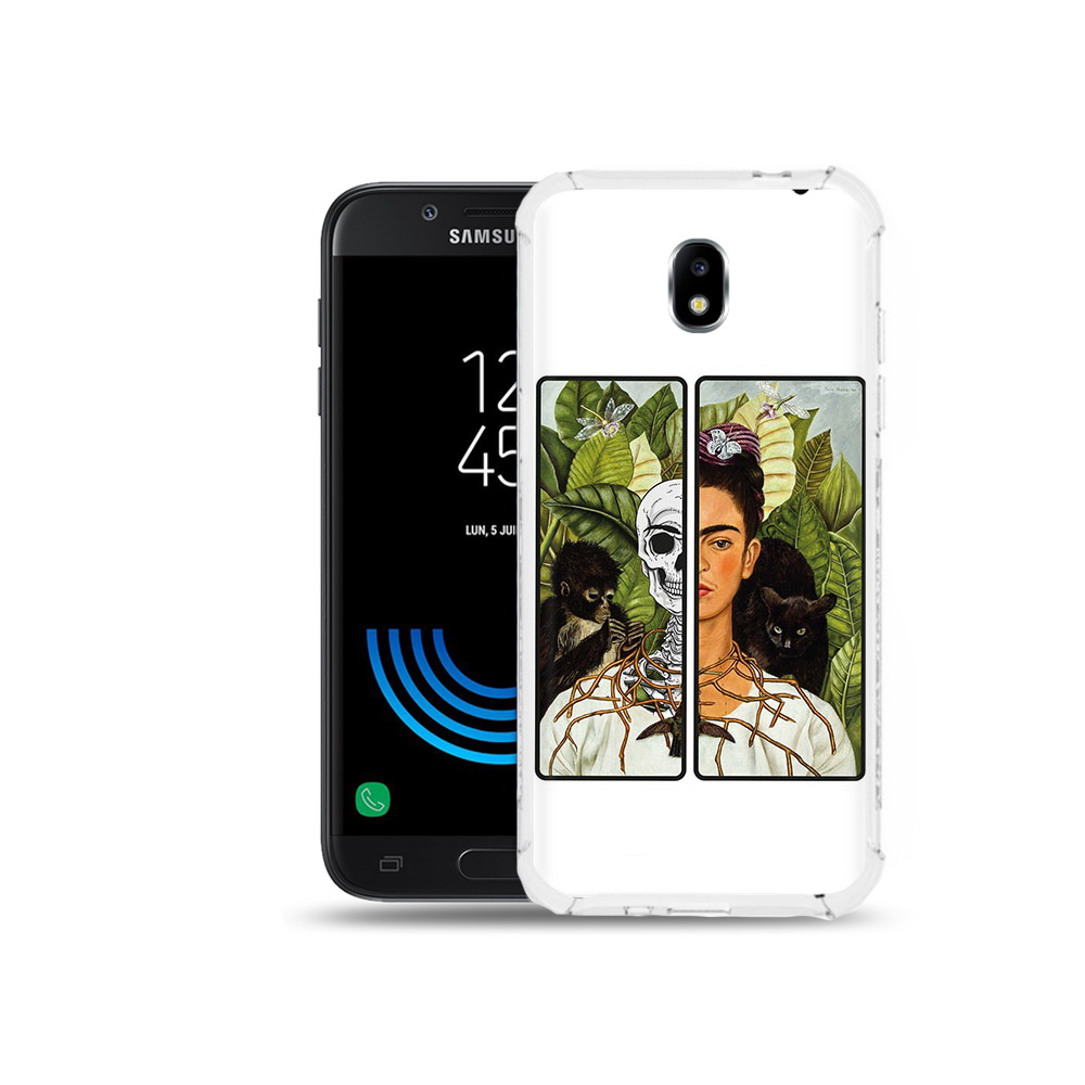 

Чехол MyPads Tocco для Samsung Galaxy J5 (2017) сдвоенная картинка девушка скелет, Прозрачный, Tocco