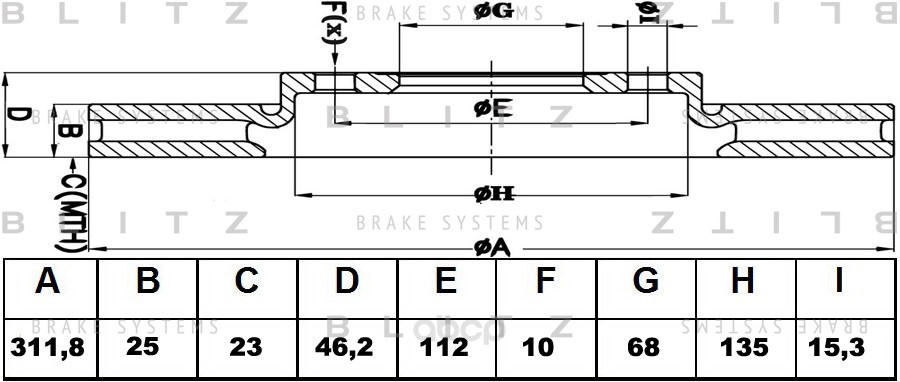 

Вs0173_Диск Тормозной Передний Аudi А4, Vw Раssаt 1.6-2.5Тdi 00> BLITZ bs0173
