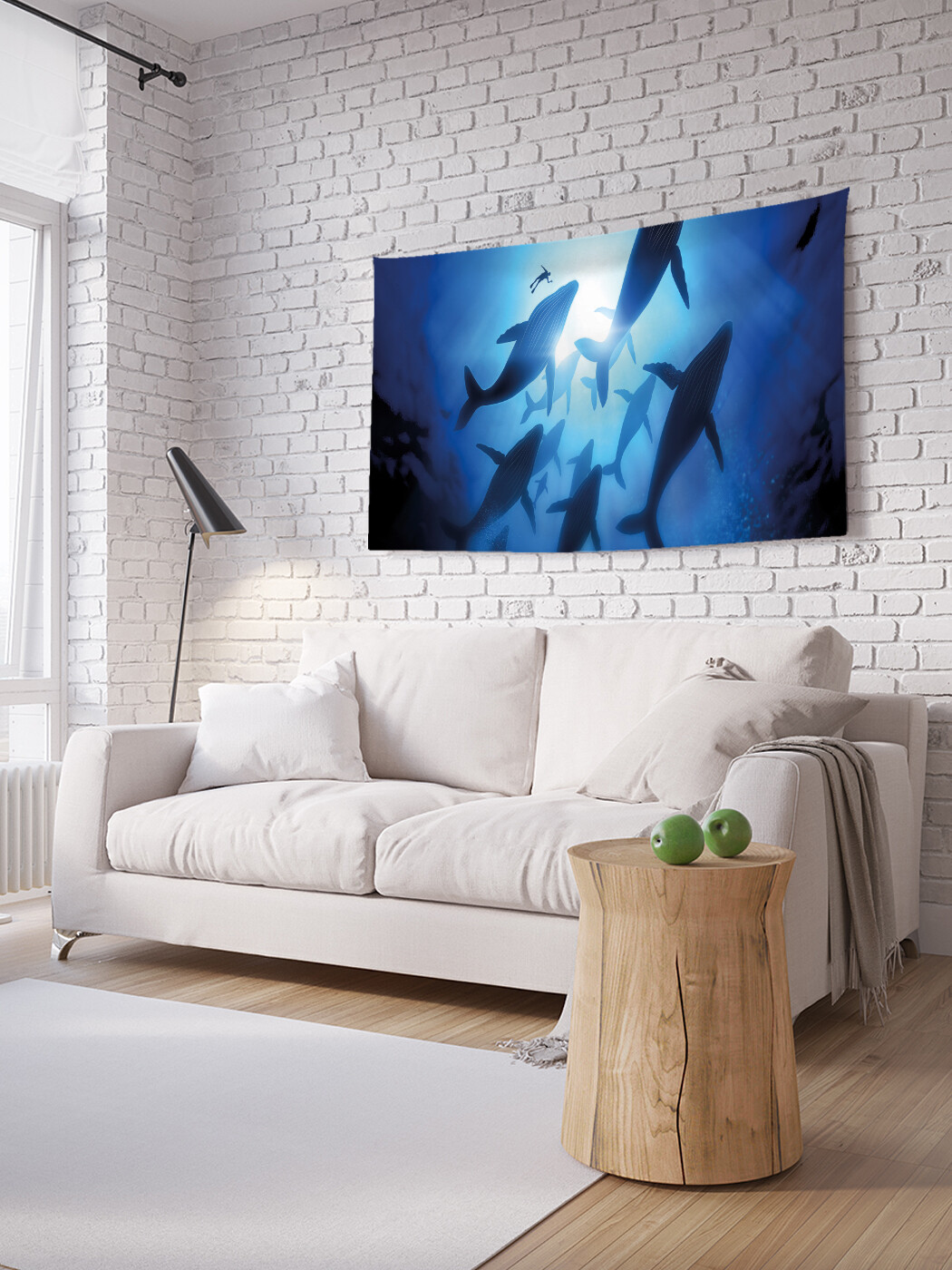 

Горизонтальное фотопанно JoyArty Киты в океане, из ткани, 150х200 см