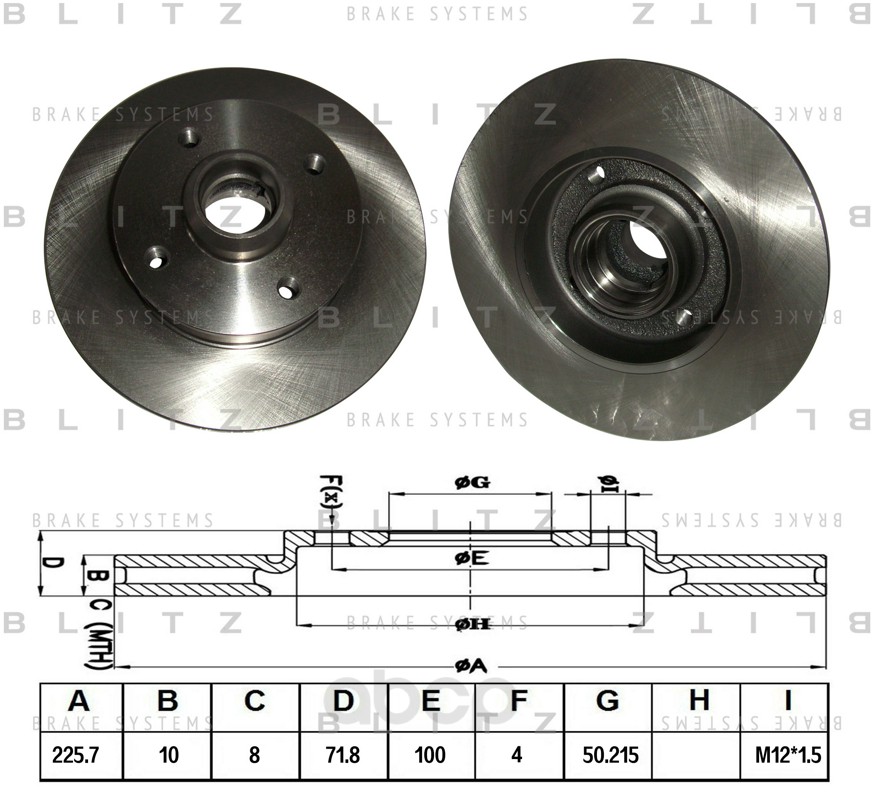 

Вs0114_Диск Тормозной Задний Vw Gоlf/Раssаt/Роlо/Vеntо 1.8-1.9Тdi 83> BLITZ bs0114