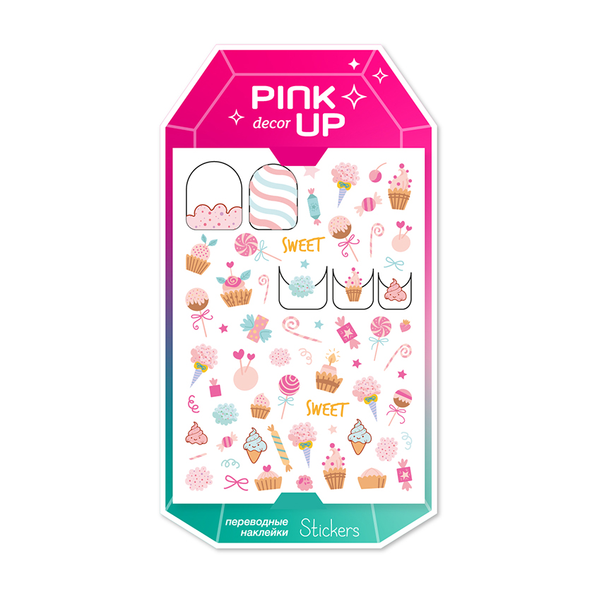 Наклейки для ногтей Pink Up Decor nail stickers переводные тон 123