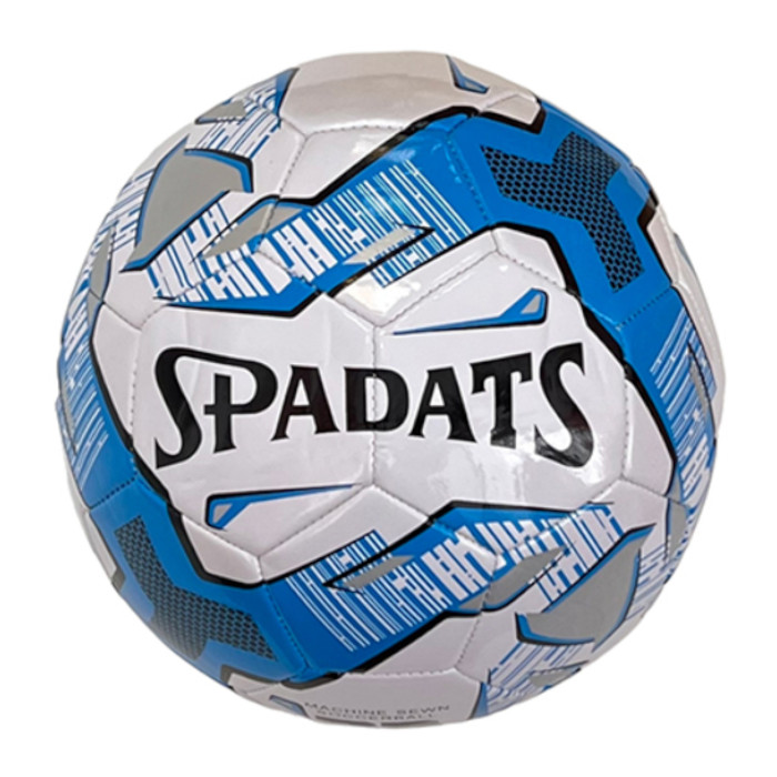 Мяч футбольный SPADATS SP-502 (3-слоя, PU 3. 2, 420 гр. , машинная сшивка) (белый/синий)