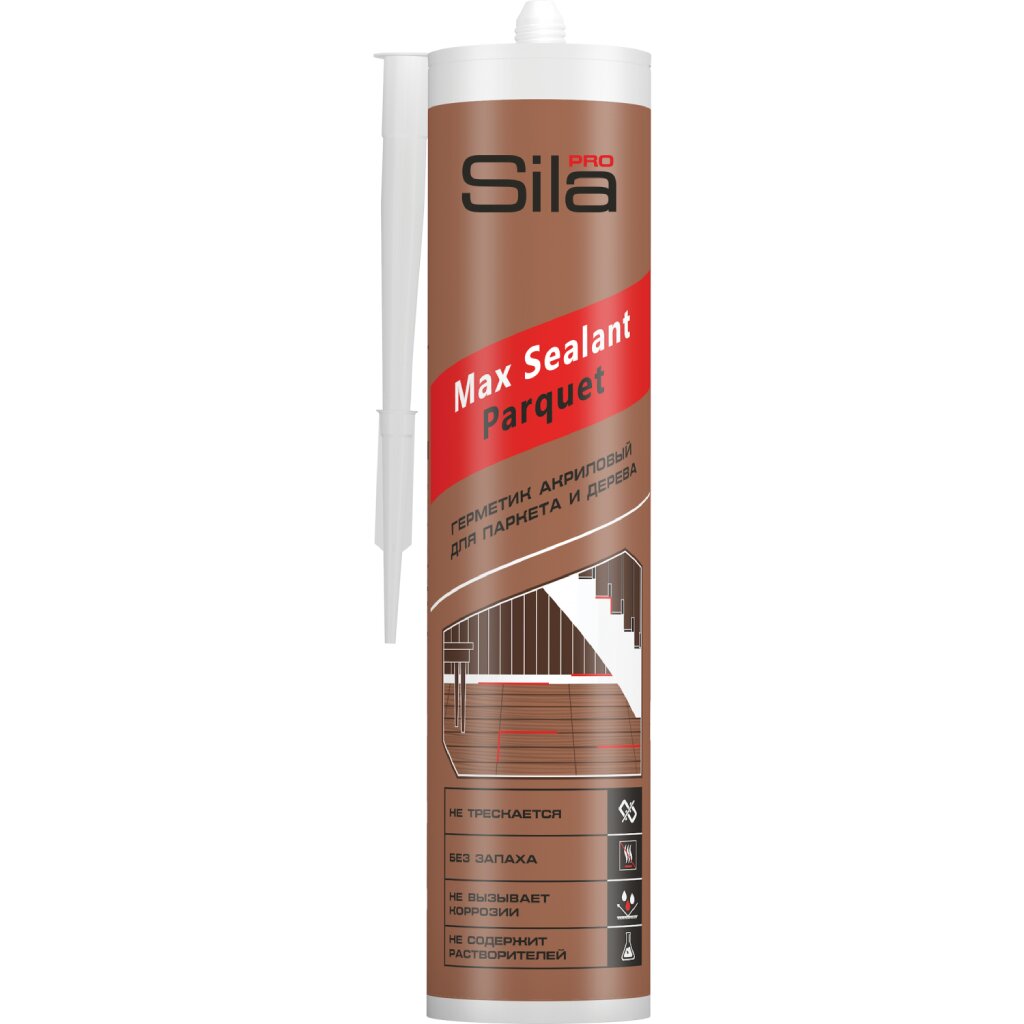 

Герметик для паркета, Sila Pro, Max Sealant, 290 мл, махагон, Коричневый