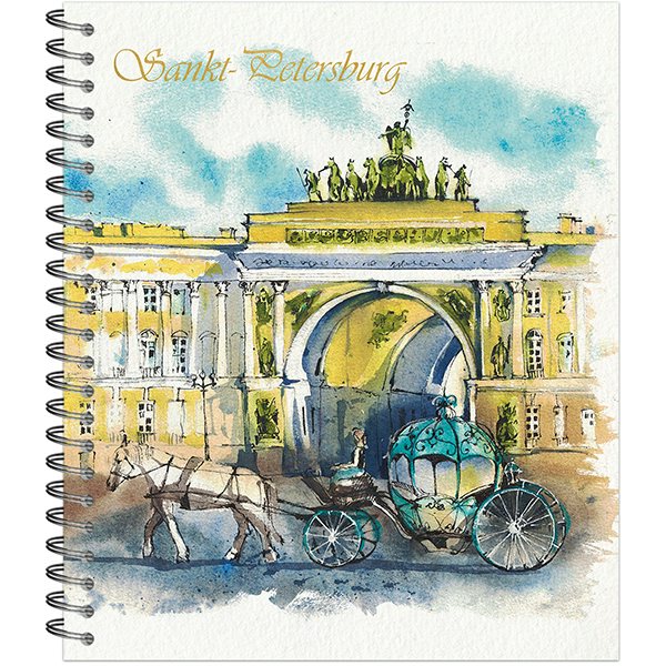 

Тетрадь Полином 170х203 клетка гребень Питерская акварель софт-тач лак 96л А5+, 1825021