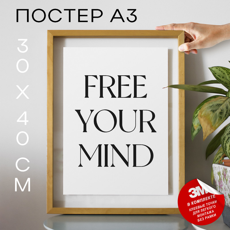 

Постер Free Your Mind А3 DSP172674 30х40, рамка А3, DSP172674