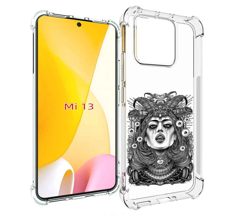 

Чехол MyPads портрет девушки черно белый для Xiaomi 13, Прозрачный, Tocco