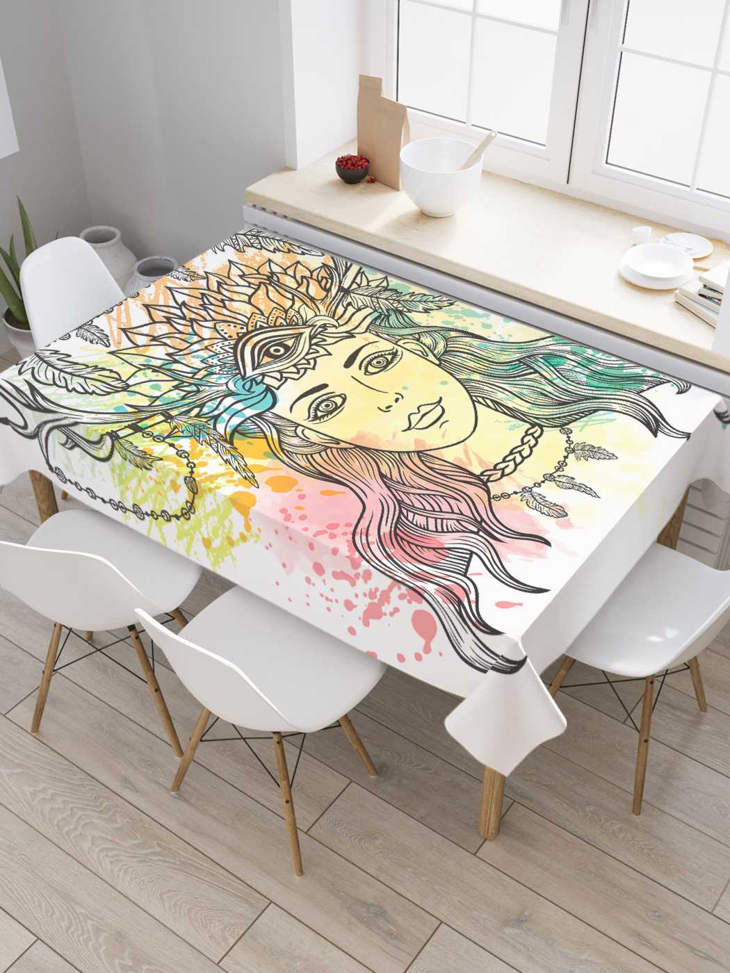 

Скатерть прямоугольная JoyArty "Мудрая женщина" из оксфорда, 180x145 см, Мудрая женщина