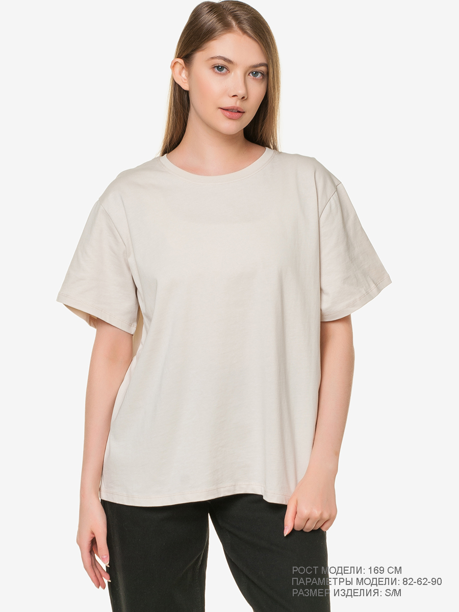 

Футболка женская Marmalato 1047-020 бежевая S/M, Бежевый, 1047-020