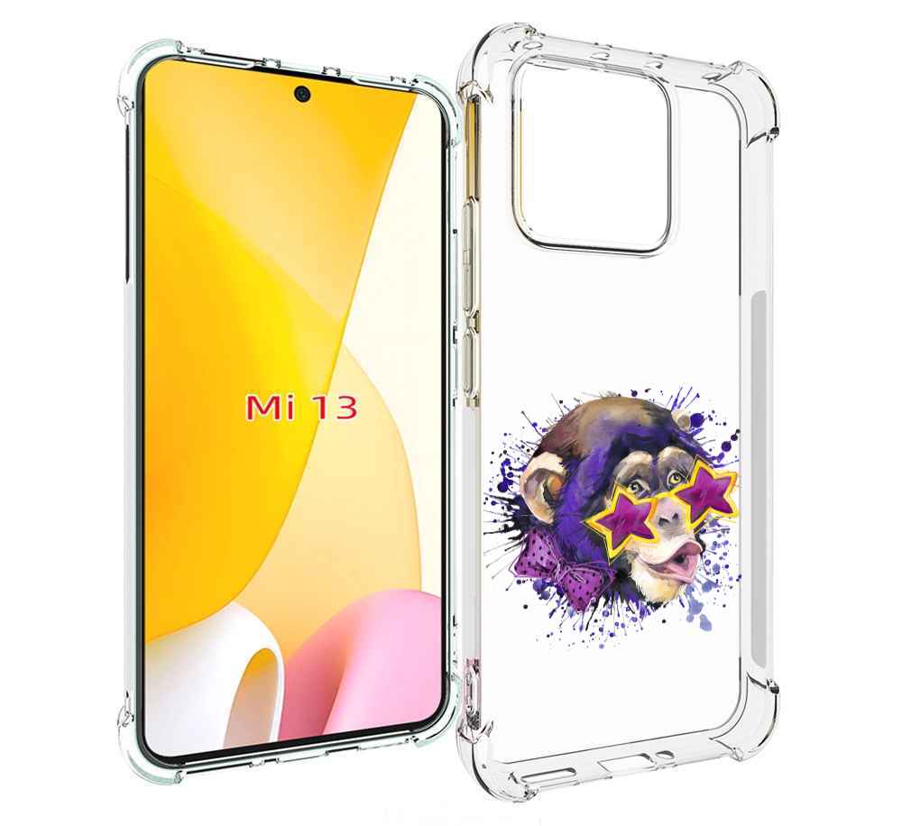 

Чехол MyPads обезьяна в очках для Xiaomi 13, Прозрачный, Tocco