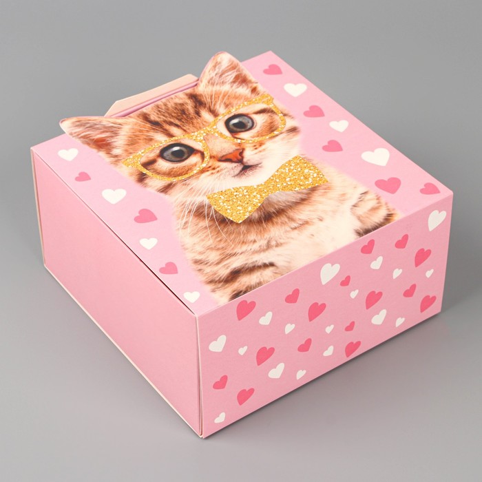 

Коробка складная «Котик», 15 х 15 х 8 см, Коллекция упаковки "Коты"