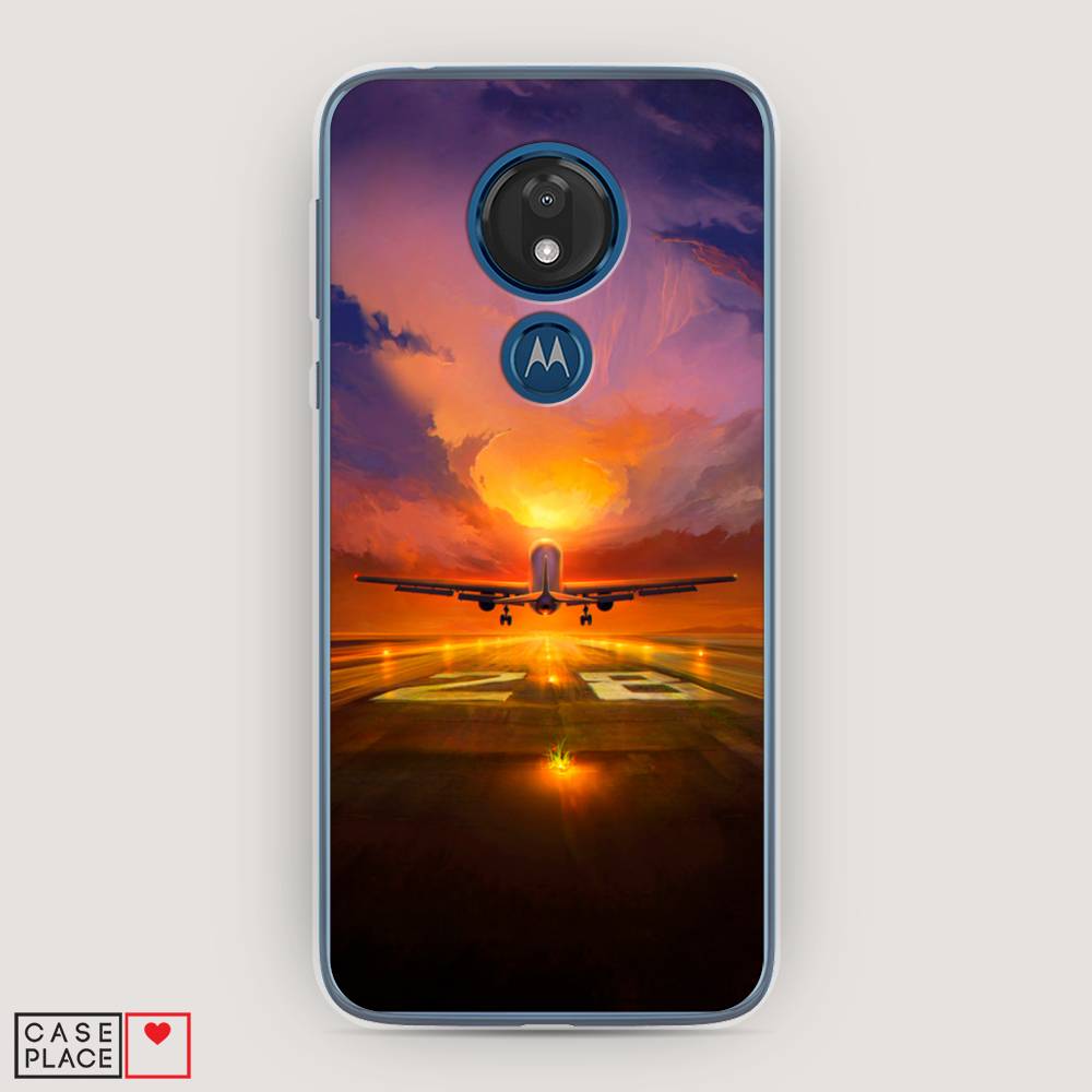 

Чехол для Motorola Moto G7 "Самолет на посадке", Оранжевый;синий, 241150-6