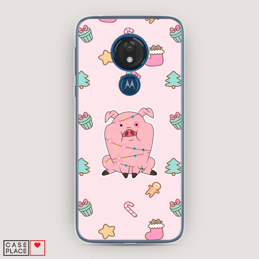 

Чехол для Motorola Moto G7 "Розовая свинка", Розовый;зеленый, 241150-5