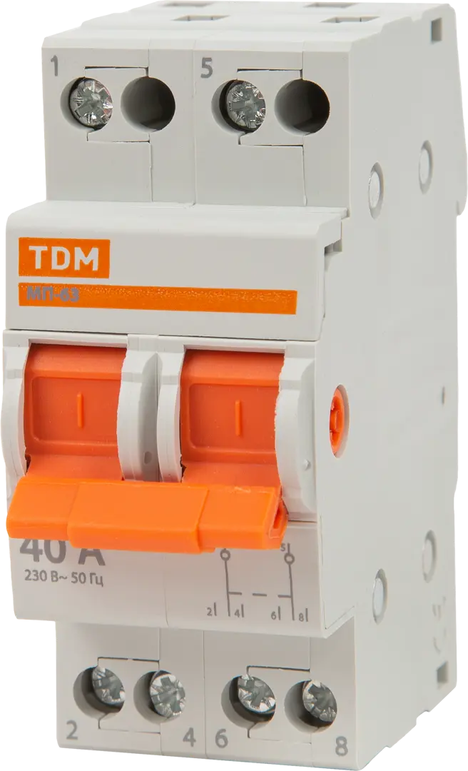 Выключатель нагрузки TDM Electric МП-63 2P 40 А трёхпозиционный