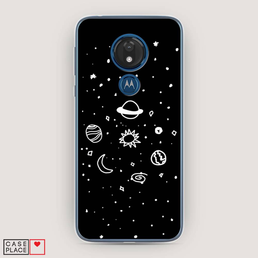 

Чехол для Motorola Moto G7 "Дудл солнечной системы", Бежевый;серый, 241150-2
