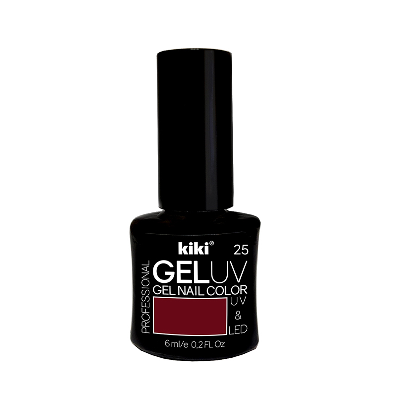 Гель-лак для ногтей Kiki Gel Uv&Led 25 бордовый косметичка 2 отдела на фермуаре наружный карман бордовый