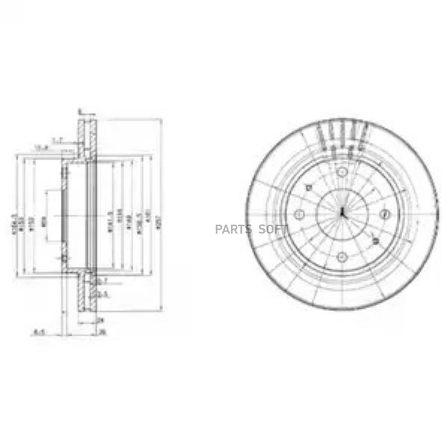 

Тормозной диск DELPHI комплект 1 шт. BG3750