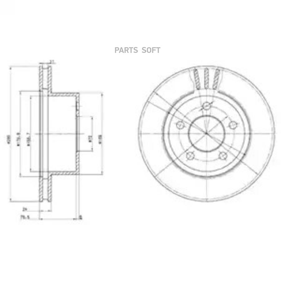 

Тормозной диск DELPHI комплект 1 шт. BG3533