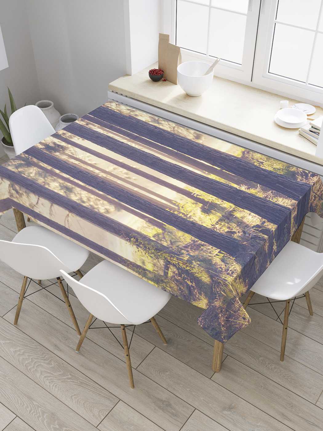 

Скатерть прямоугольная JoyArty "Лесные игры" из оксфорда, 120x145 см, Зеленый, Лесные игры