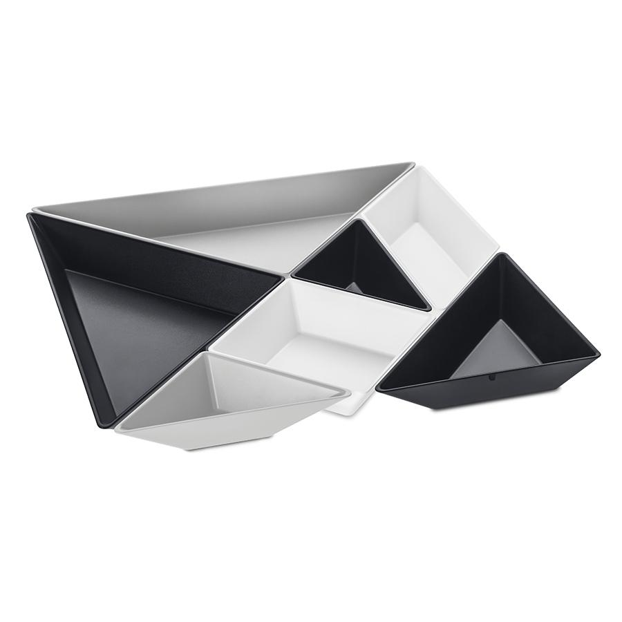 фото Менажница koziol tangram ready, черно-бело-серая (3480334)