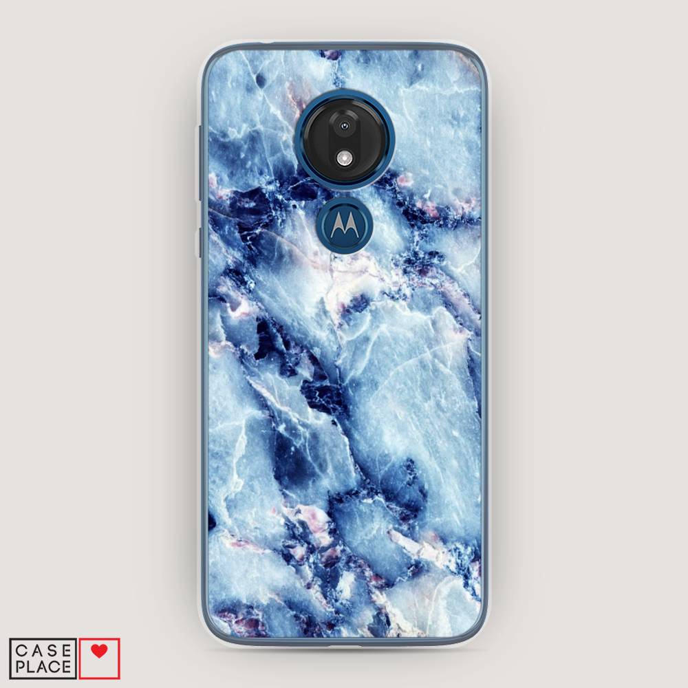 

Чехол для Motorola Moto G7 "Мрамор с синими прожилками", Синий, 241150-3